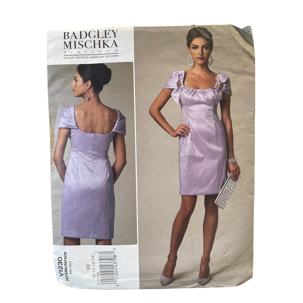 Badgley Mischka V1230‎ Dress Pattern Size 8-14 Elegant Evening Style